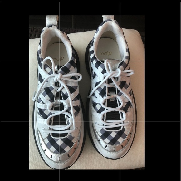Maje Houndstooth Sneakers Size 41 - Picture 1 of 16